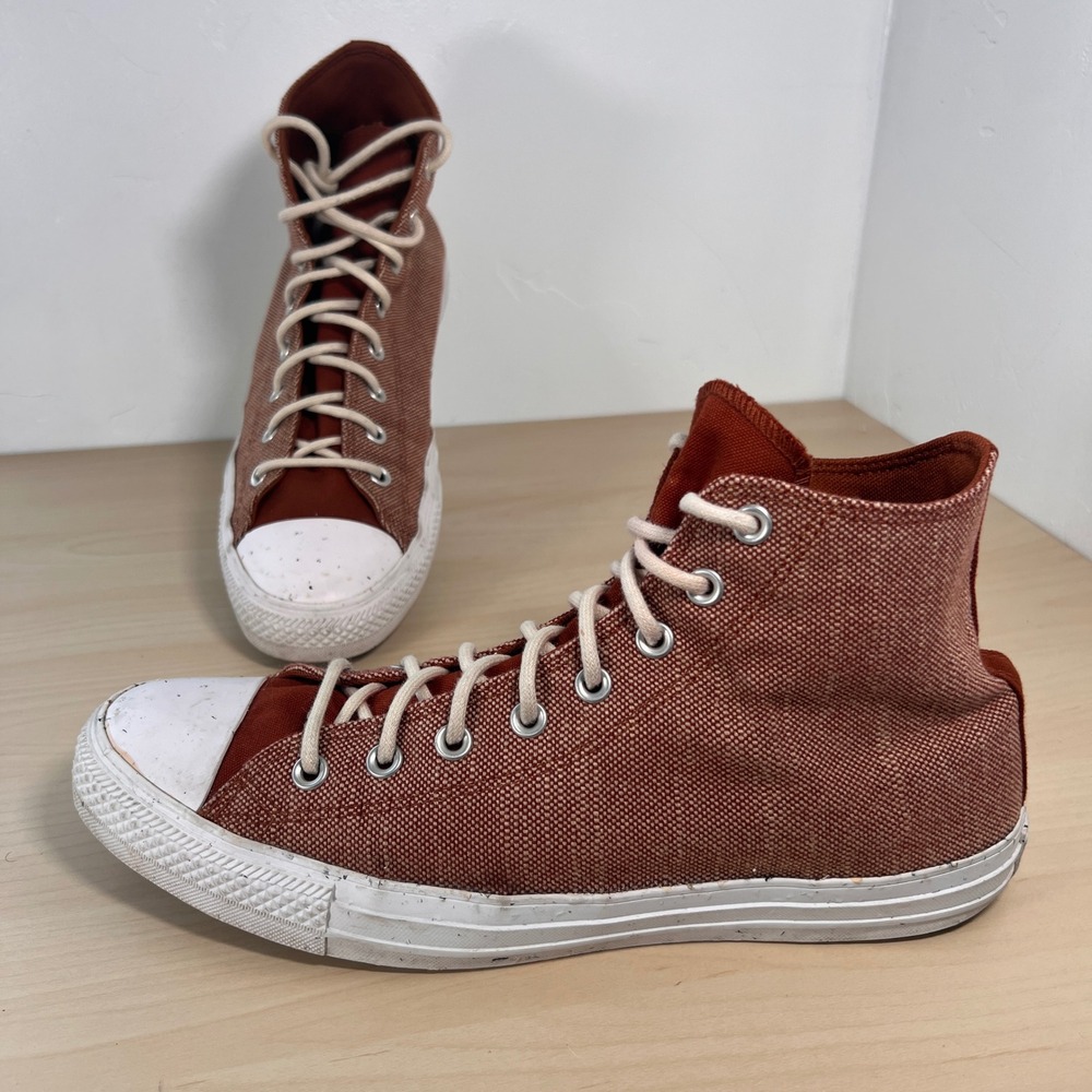 Converse Chuck Taylor All Star Mens 12 Rust Orange Woven High Top Sneakers